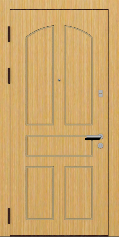 Классическая входная дверь с отделкой шпон анегри и фрезеровкой B5